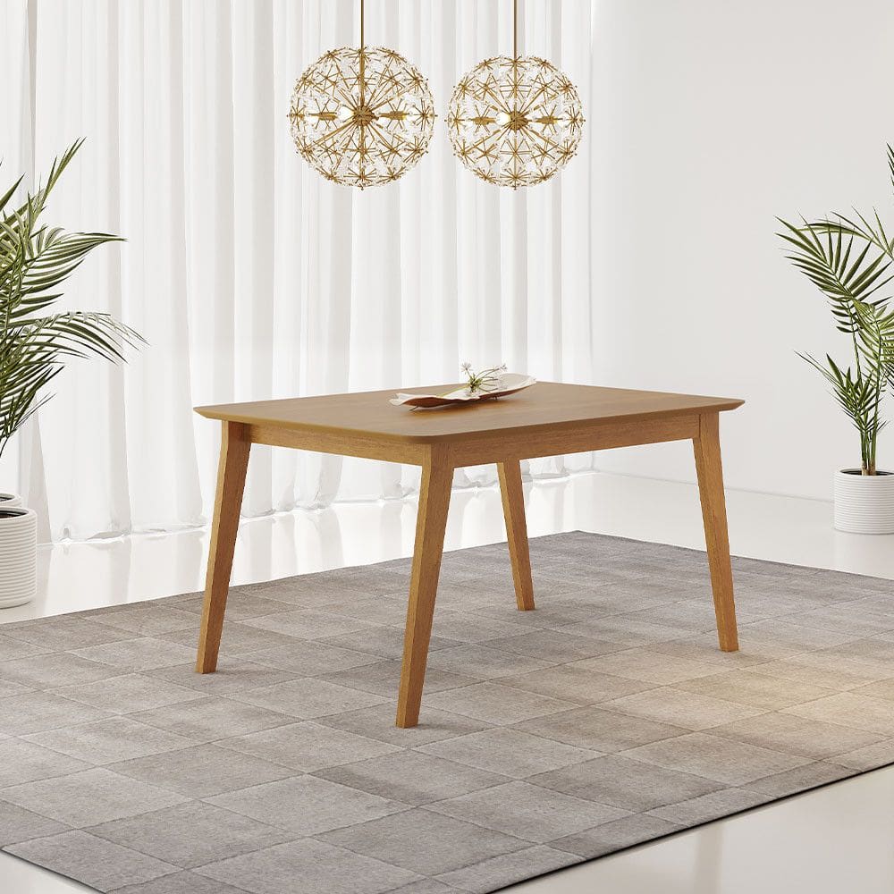 Mesa de Jantar Elegance 120x80cm Tampo Amadeirado sem Vidro JCM Movelaria