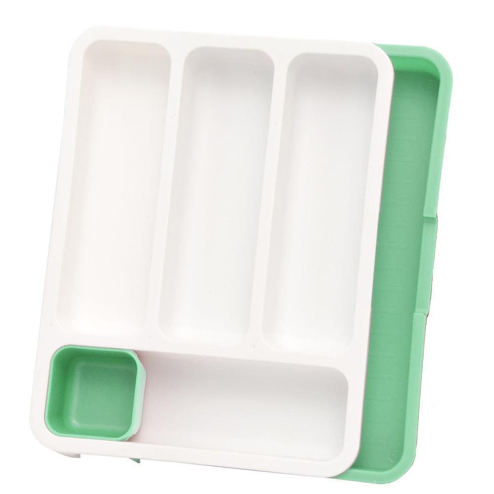 Porta Talheres Extensivel Para Gaveta Verde 36 X 29 Cm