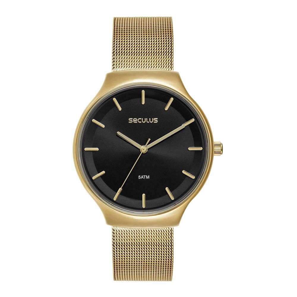 Relógio Seculus Feminino Ref: 77317lpsvds2 Casual Mesh Dourado