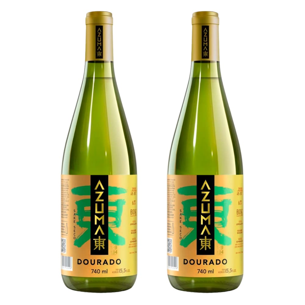 Saquê Azuma Dourado Sake Seco 740ml 2 Unidades