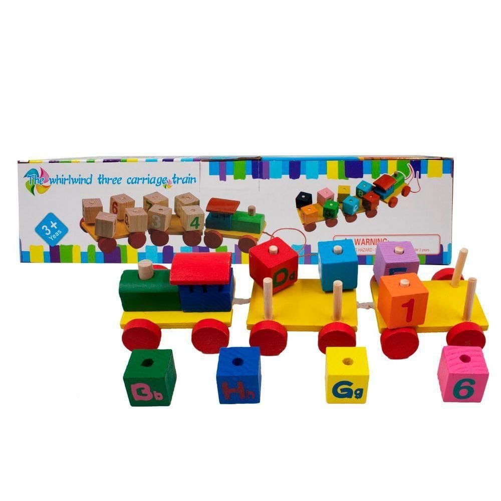 Brinquedo Pedagógico Infantil Trem De Montar - Madeira Cores