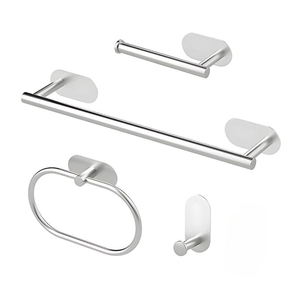 Kit com 5 Acessórios de Banheiro Inox Prata