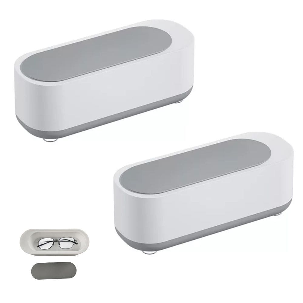 Limpador Ultrassonico Joias Cordao Oculos Kit 2 unidades Acessorios Anel Pulseira Multiuso Estojo Alta Frequencia Portatil Limpeza Profunda
