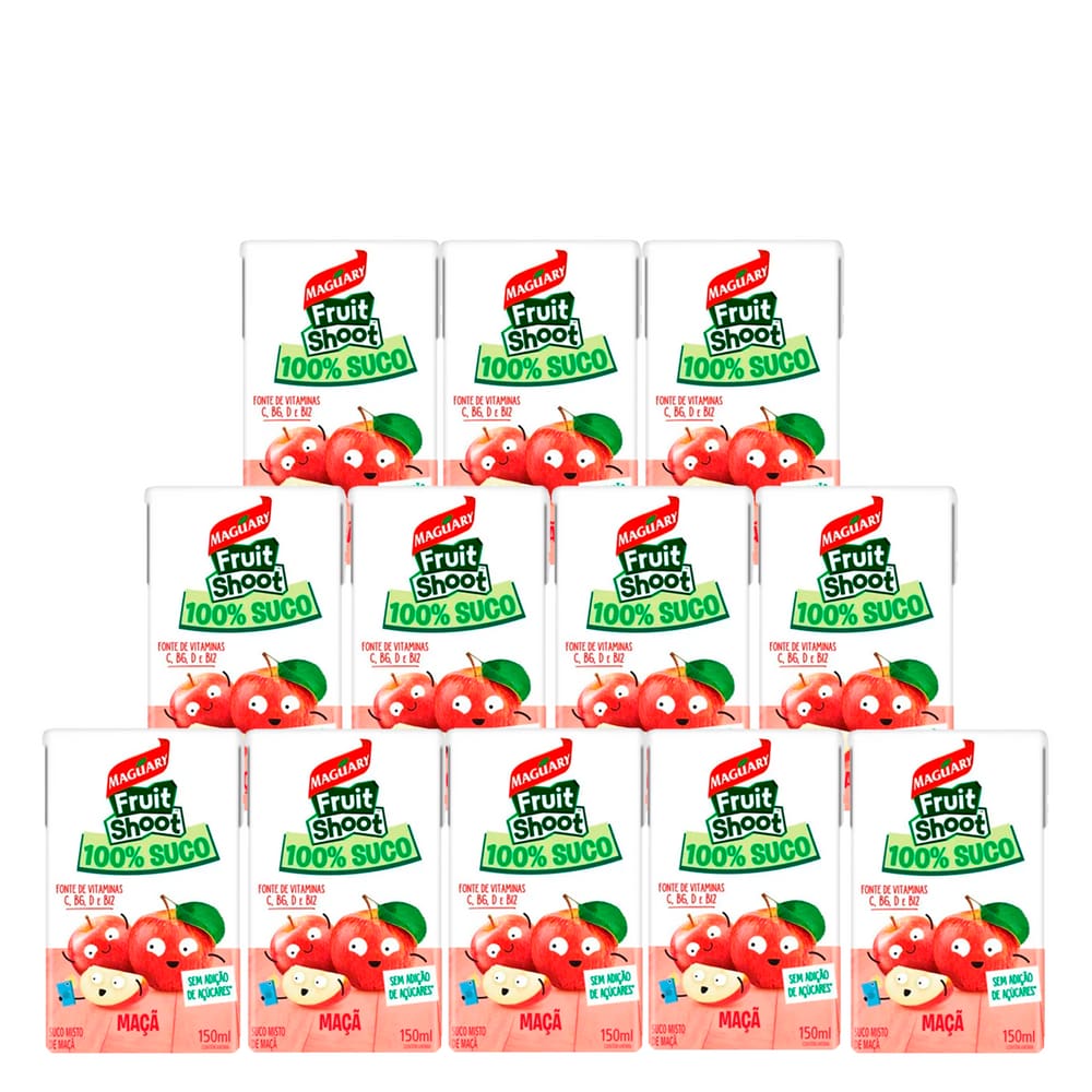 Suco de Maçã Maguary 100% Fruit Shoot 150ml 12 Unidades