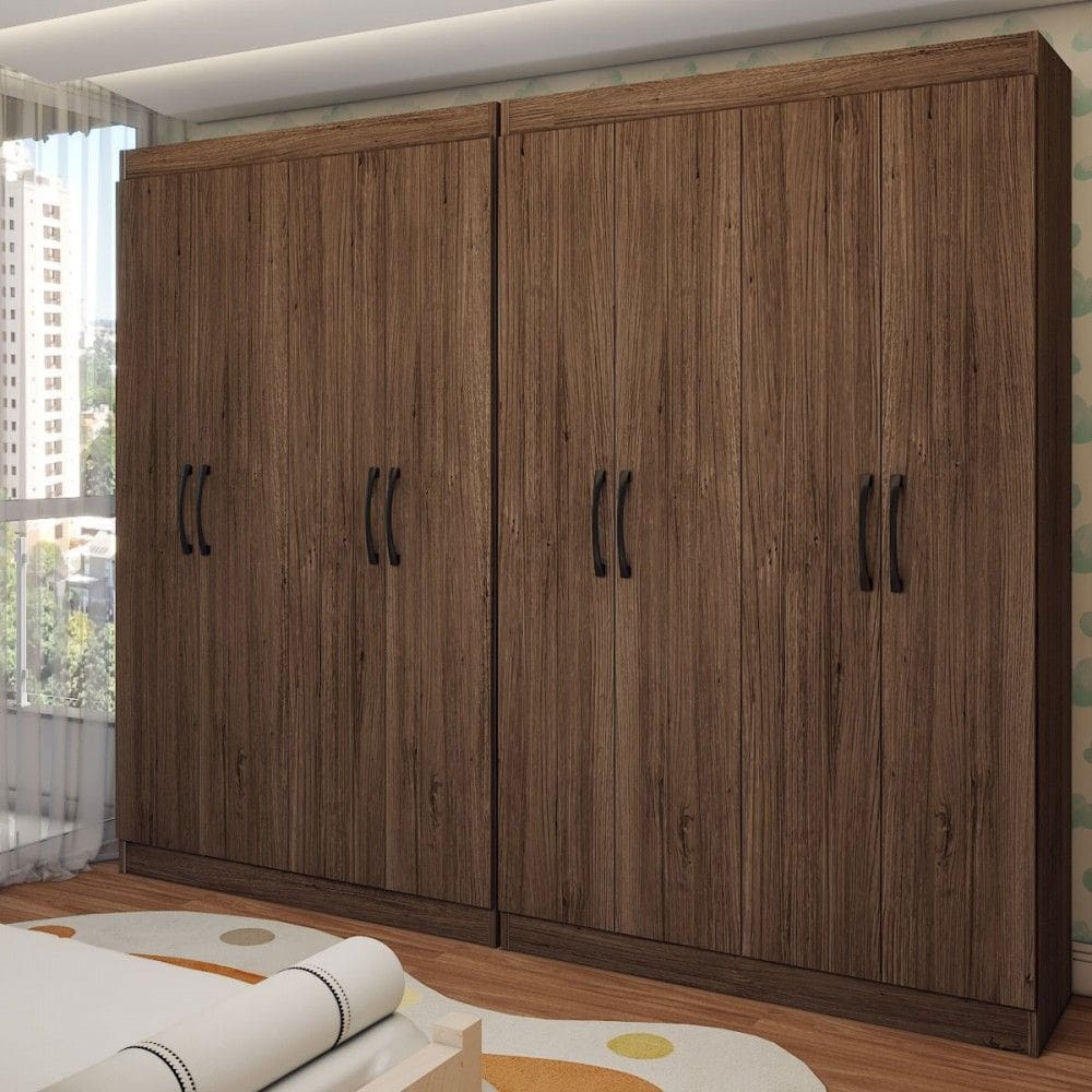 Guarda-Roupa Infantil Dois Irmãos Salvador 8 Portas 16 Prateleiras Castanho - Panorama Móveis