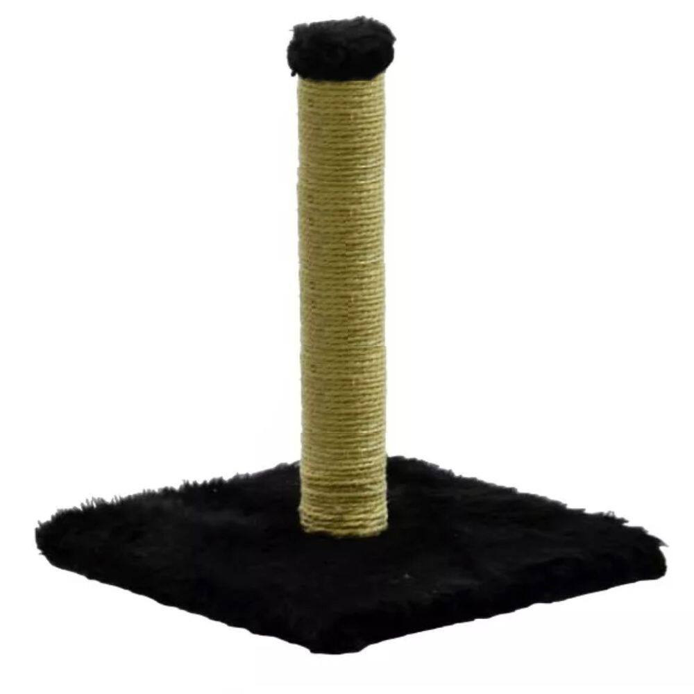 Arranhador De Gato Mini Poste Em Sisal Preto 35cm Pelucia