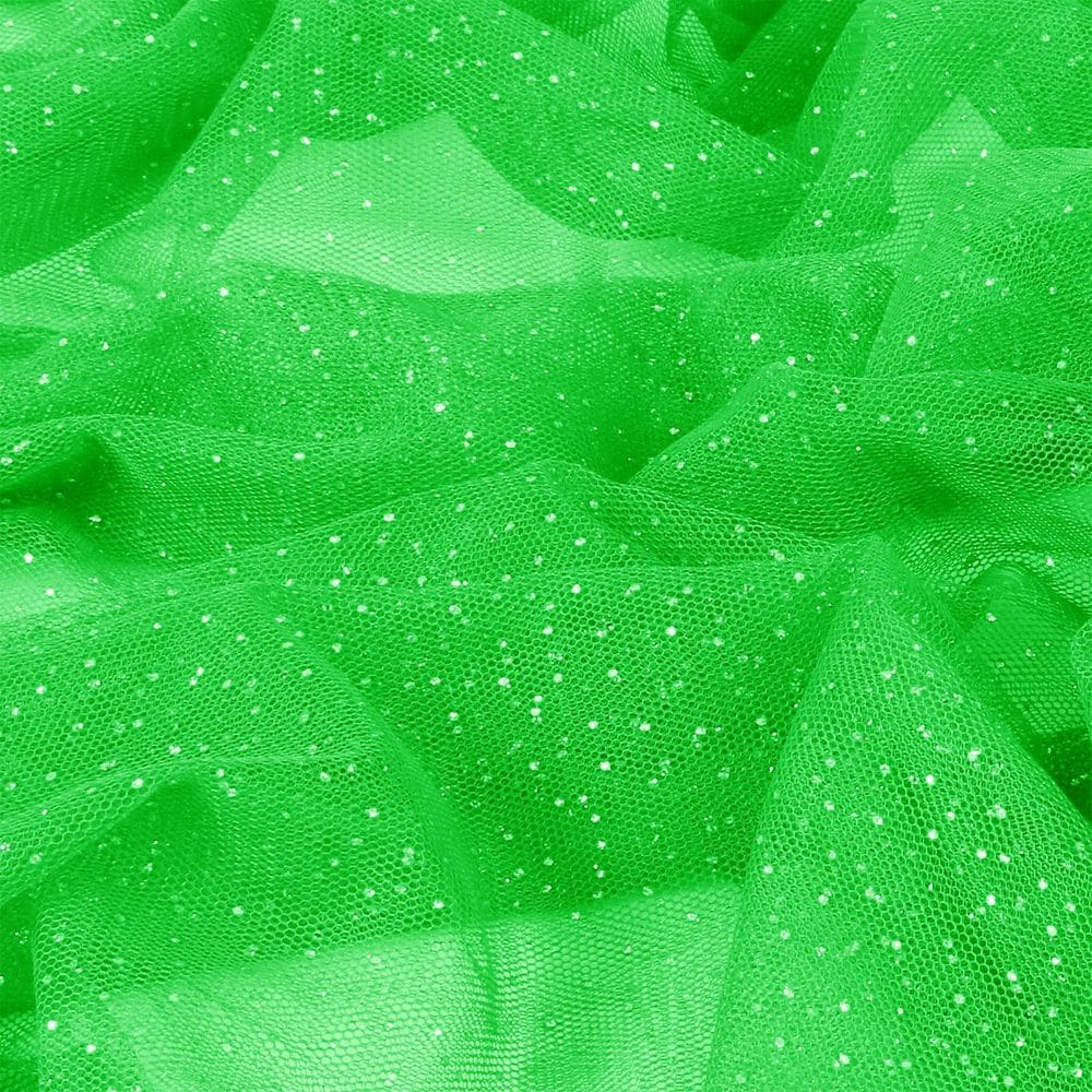 Tecido de tule brilhante, verde entsina, 10 jardas x 152 cm de largura