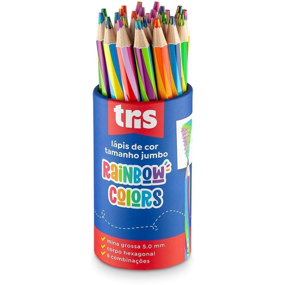 Lápis De Cor Jumbo Tris Rainbow 6 Combinações Cor - Summit