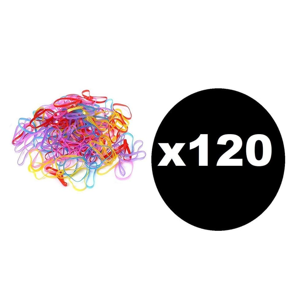 120 Xuxinhas Elásticos De Silicone Colorida Para Penteado