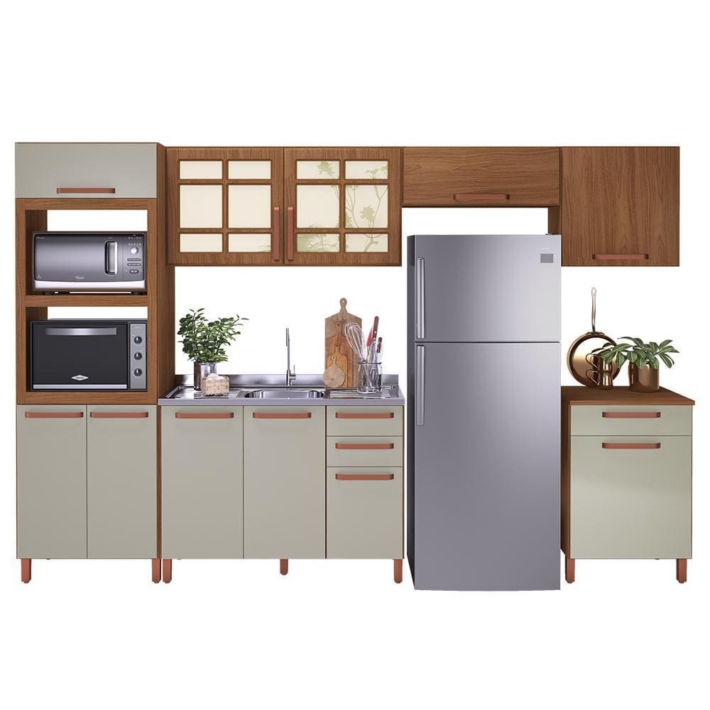 Cozinha Modulada Monza 6 Peças com Torre Quente 2 Fornos - Indékes