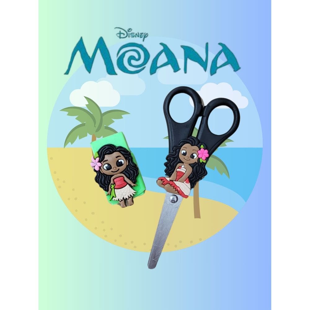 Kit escolar Moana tesoura e borracha presente lembrancinha papelaria escola material escolar