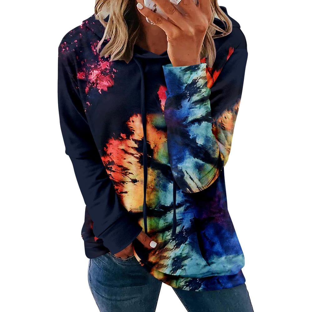 Apenas moletons puff Tie Dye para mulheres, poliéster S