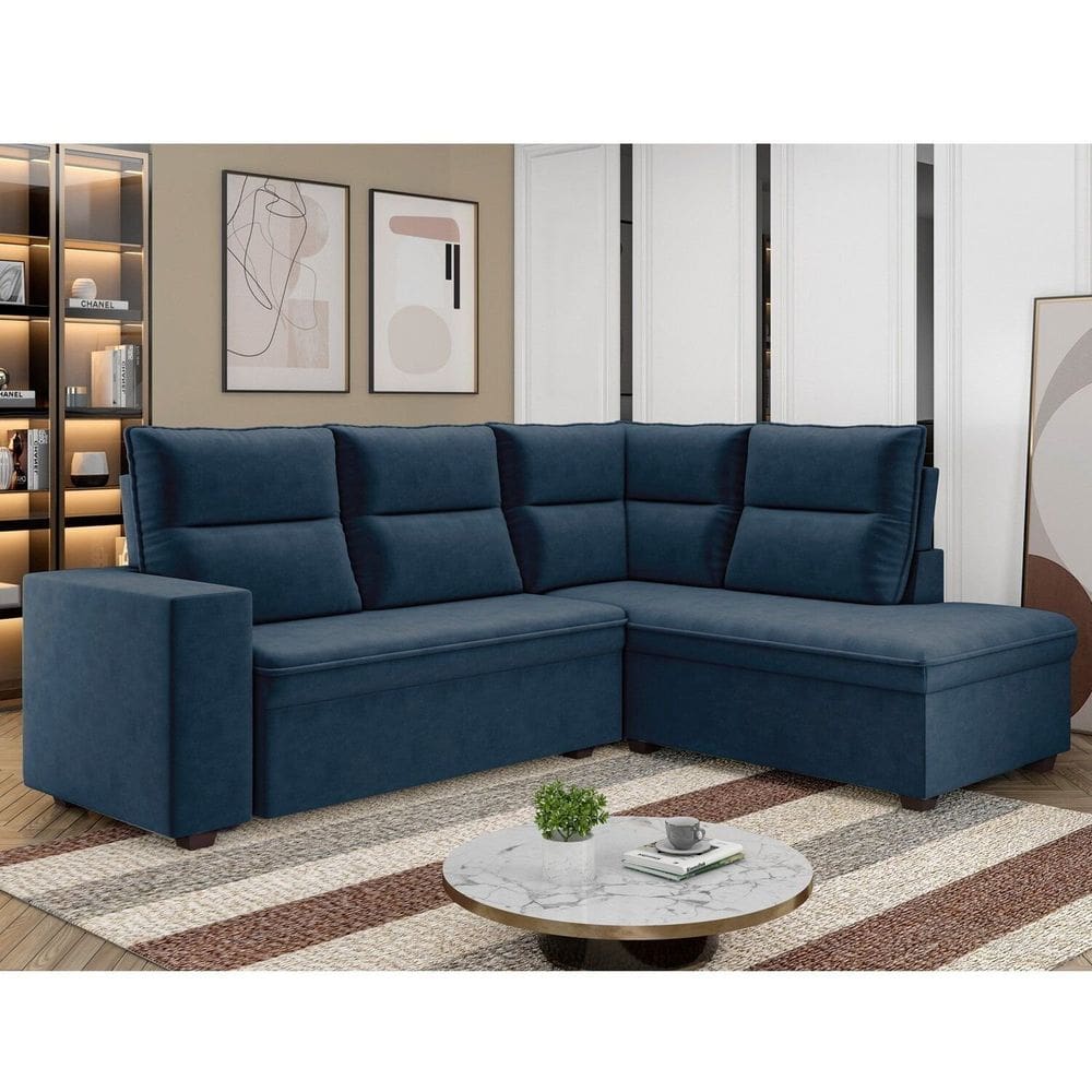 Sofá Canto Arruba Tamanho 220cm X 178 Azul