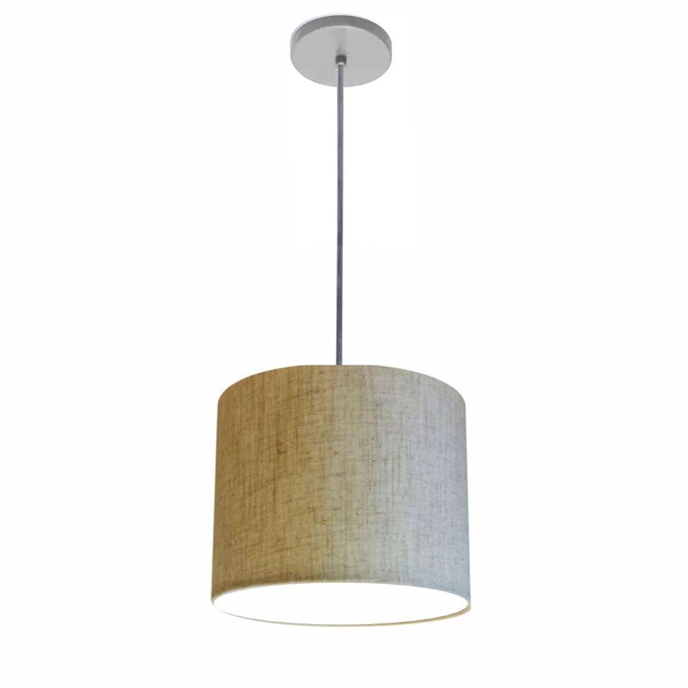 Lustre Luminária Pendente Vivare Free Lux PE-4105CZ Cúpula em Tecido 20x22cm