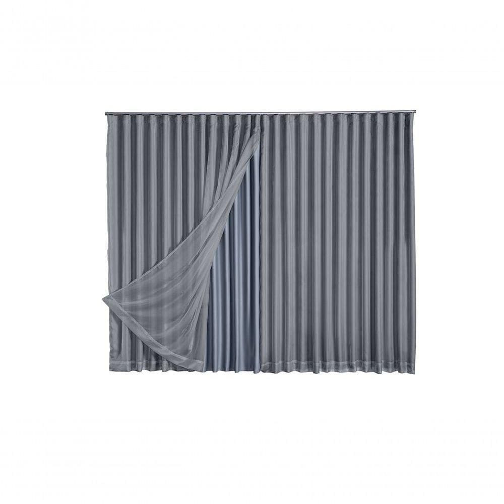 Cortina Blackout Com Voil 5,00x2,30 Para Trilho Suíço cinza