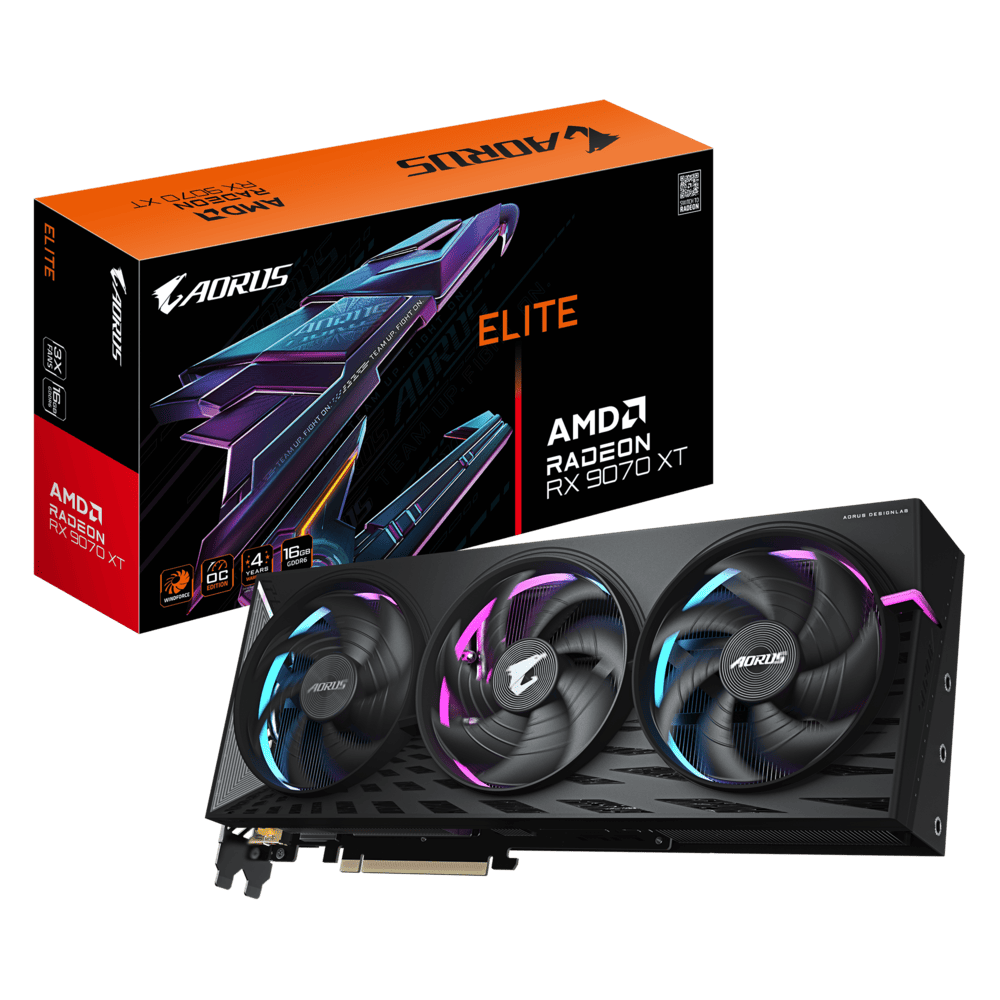 Gpu Gigabyte AMD Radeon Radeon RX 9070 XT Elite 16G 256BITS GDDR6 GV-R9070XTAORUS E-16GD