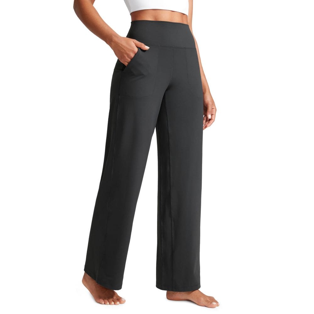 Calças de ioga CRZ YOGA Butterlift de cintura alta, perna larga, cinza, S