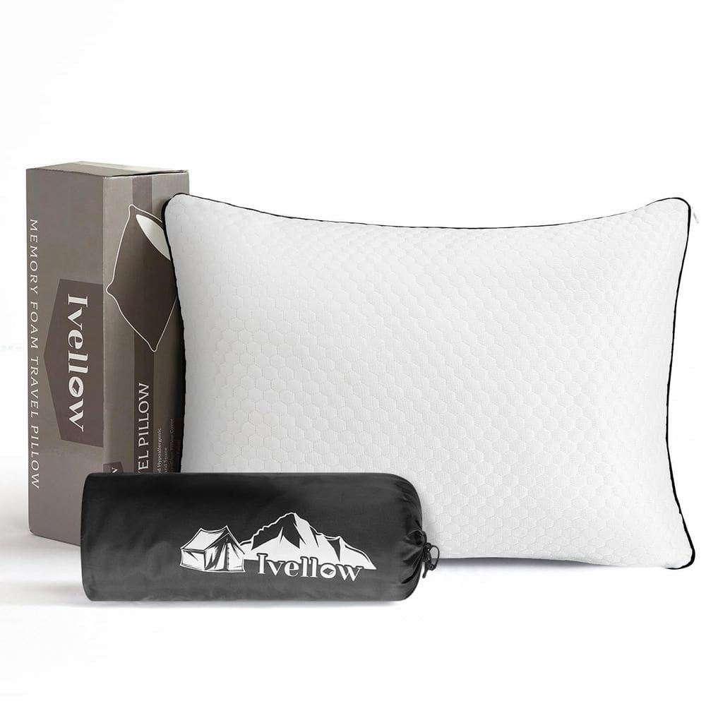 Almofada de viagem Ivellow Cooling Camping Memory Foam branca