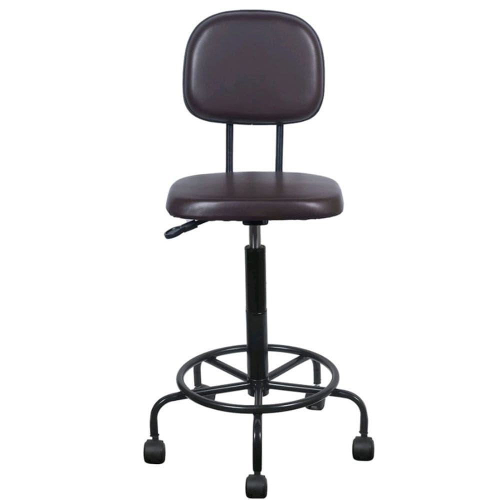 Cadeira caixa alta L duplo base semi corano marrom