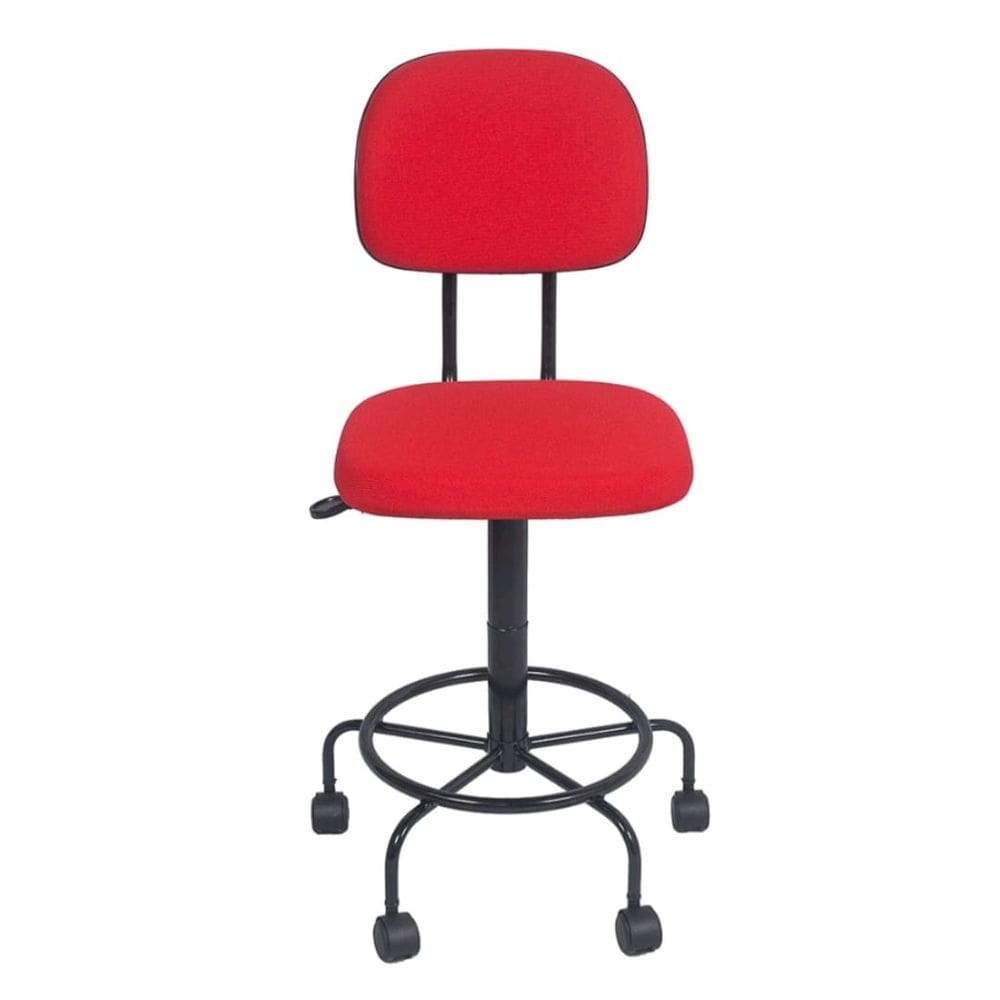 Cadeira caixa alta L duplo base semi tecido vermelho