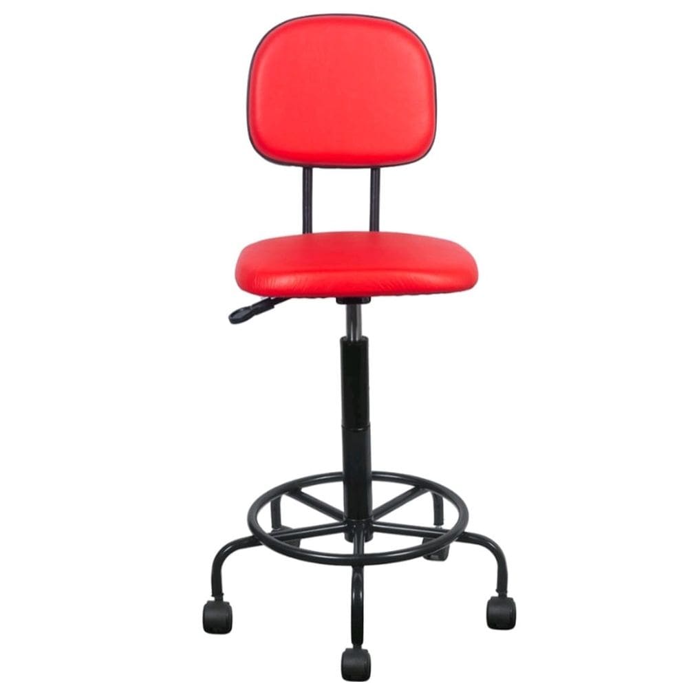 Cadeira caixa alta L duplo base semi corano vermelho
