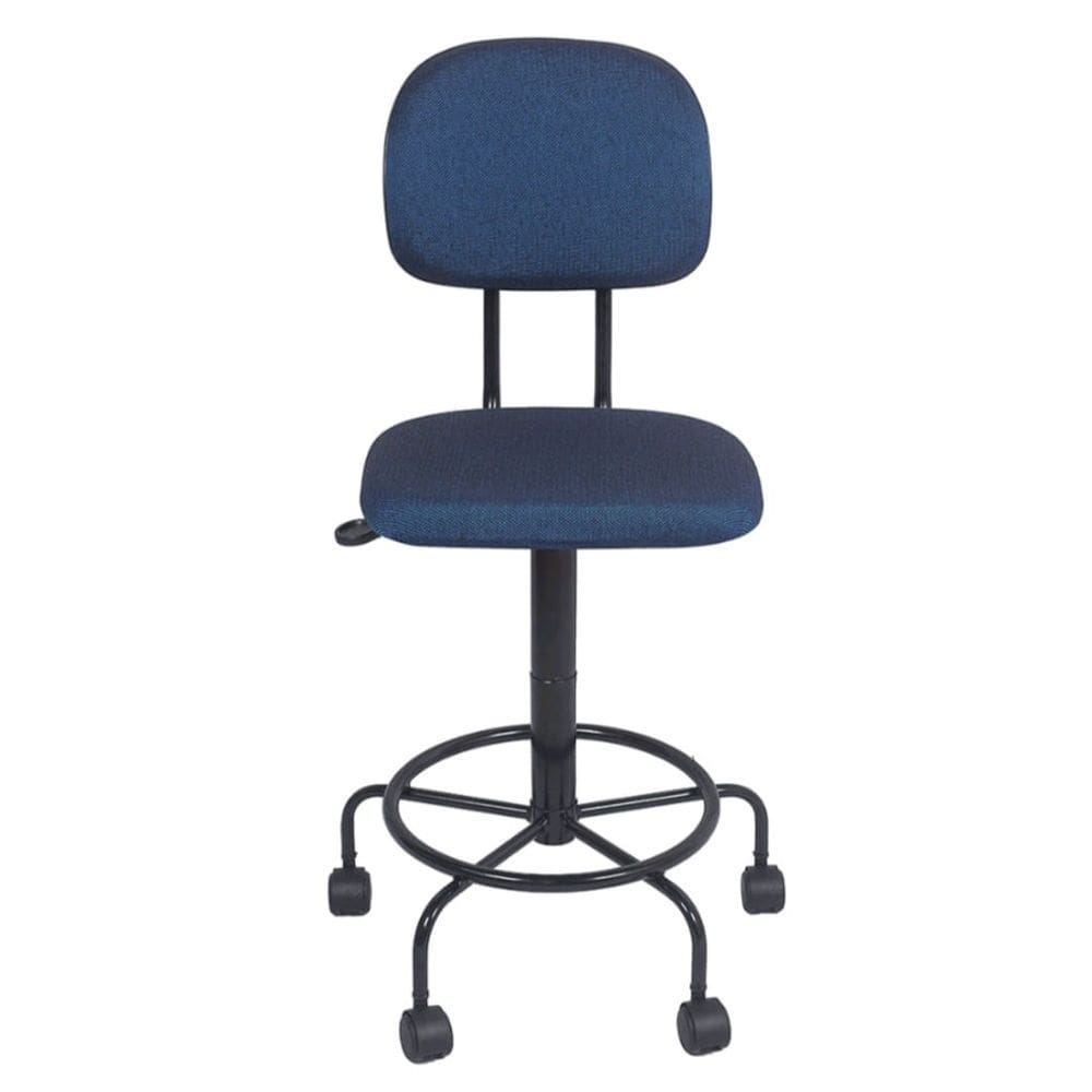 Cadeira caixa alta L duplo base semi tecido azul