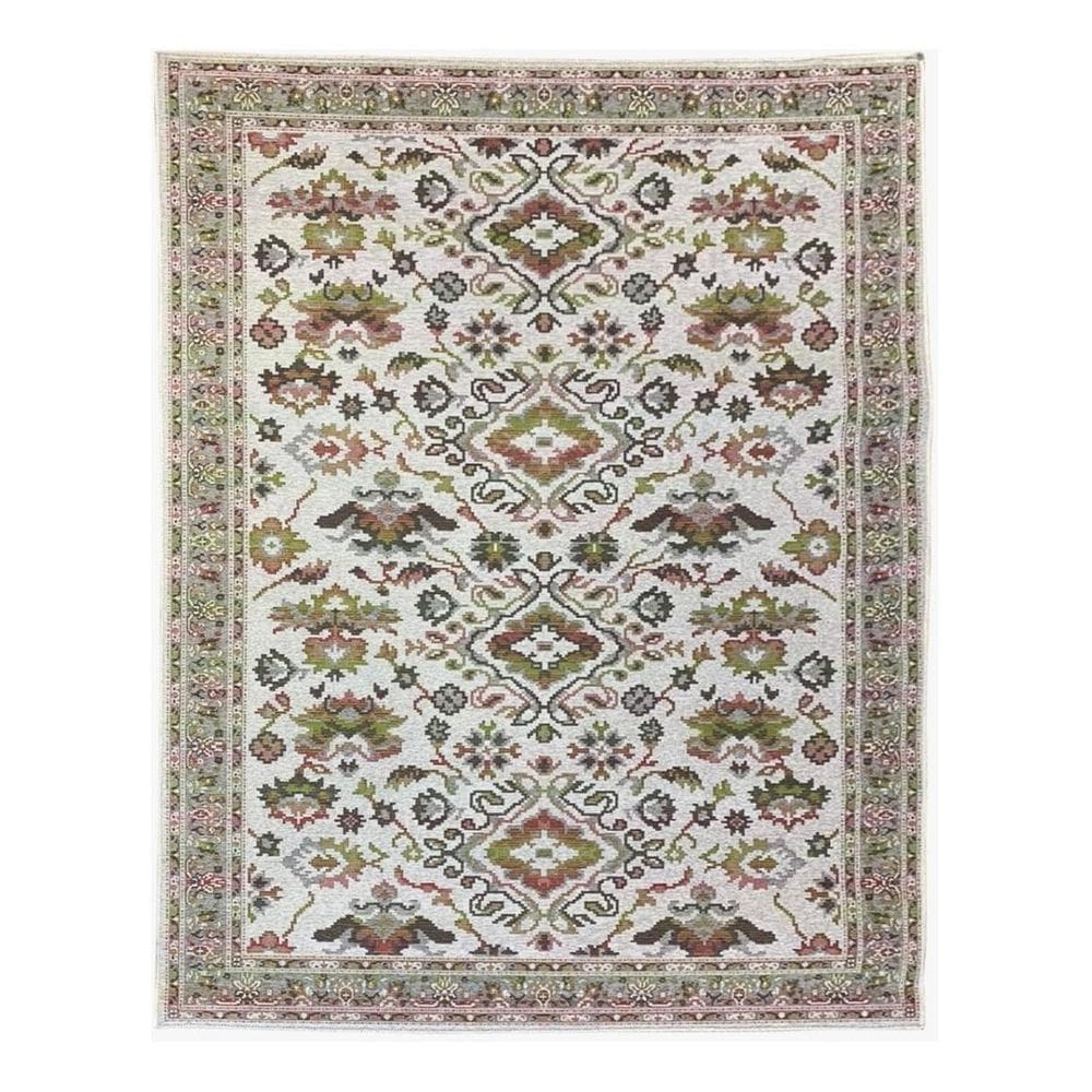 Tapete Sala Oriental 200X300 Cm Cinza Verde Sem Pelo