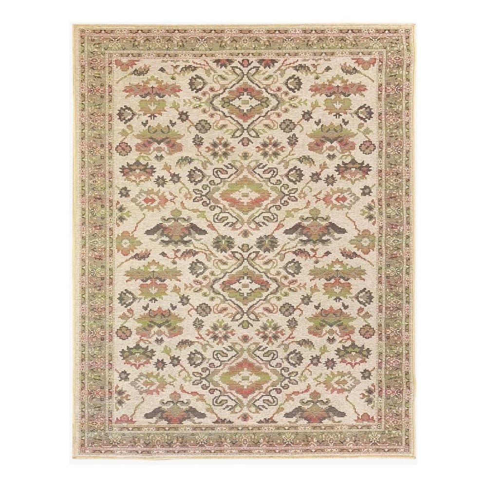 Tapete Sala Oriental 150X200 Cm Bege Tipo Belga Sem Pelo