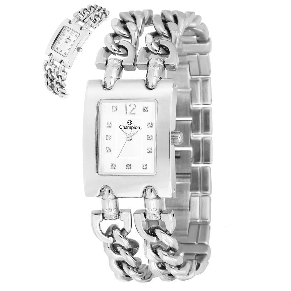 Relógio Champion Feminino Ref: Cf24742Q Retangular Bracelete