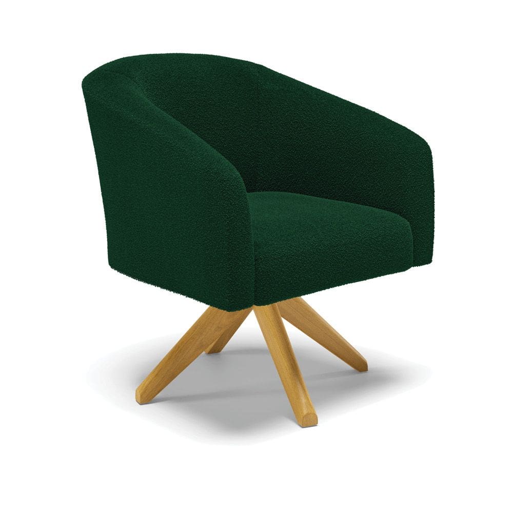 Poltrona Decorativa Giratória MA30 Stella Bouclê Verde - D`Rossi