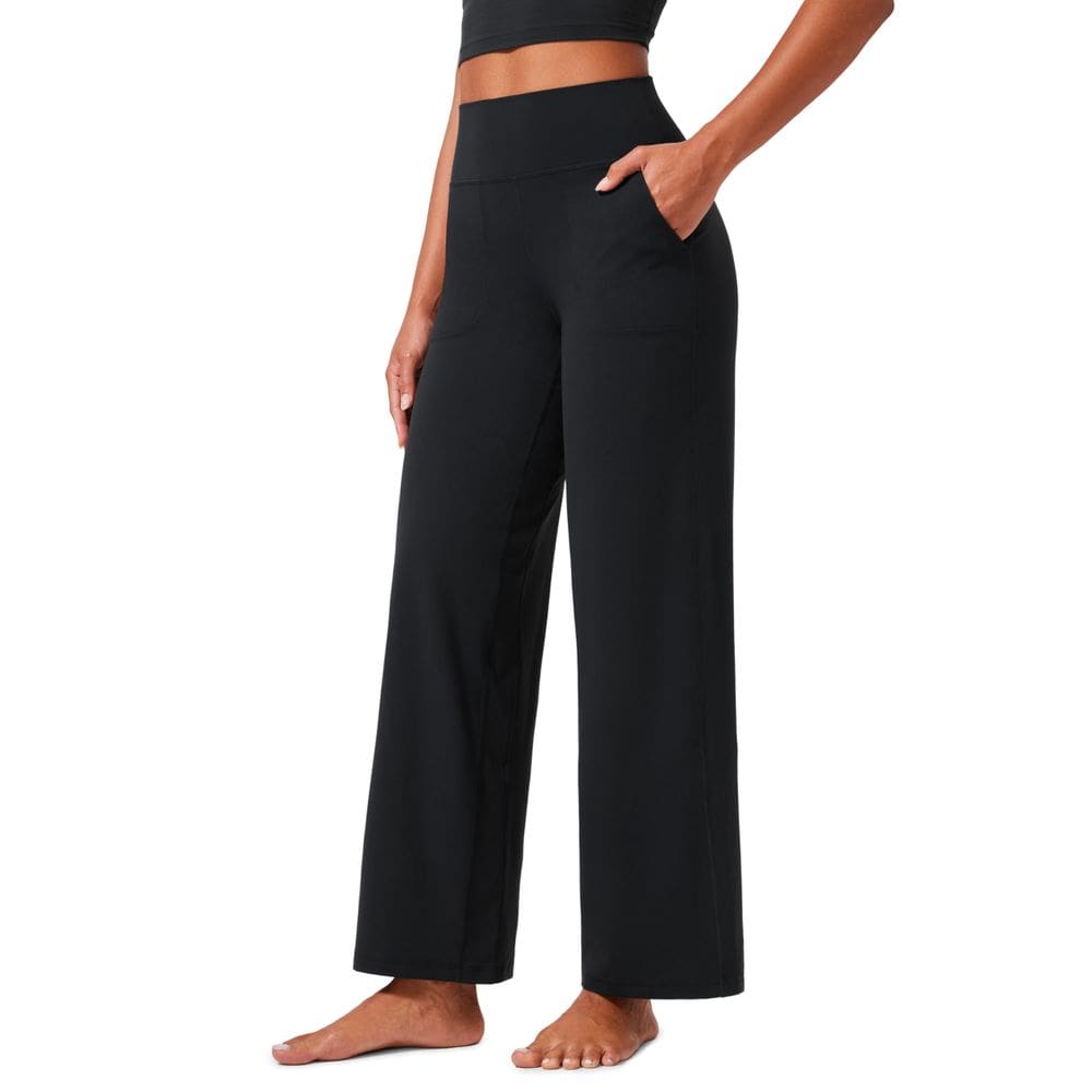 Calças de ioga CRZ YOGA Butterlift de cintura alta, perna larga, preta