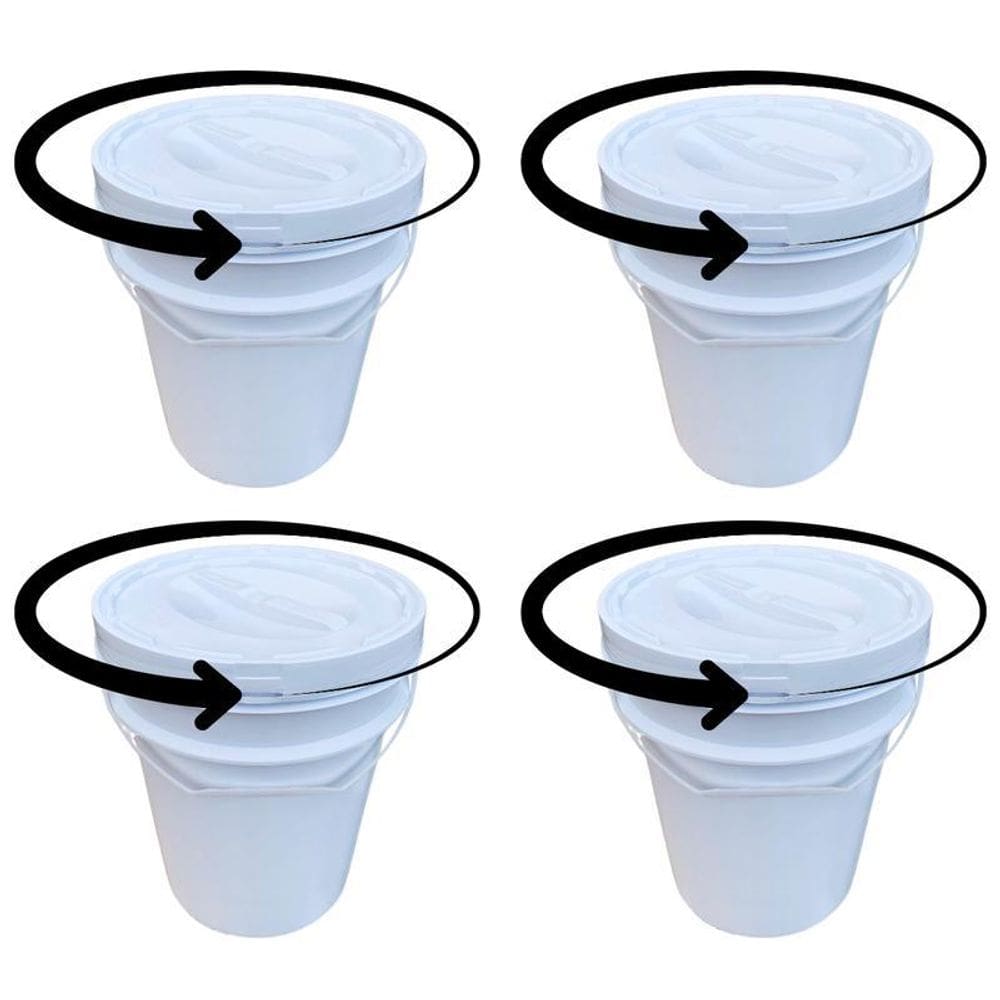 Balde Para Peixes De 20 L E Tampa Rosca - Kit 4 Pçs