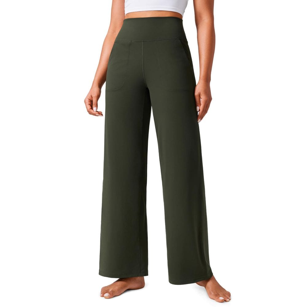 Calças de ioga CRZ YOGA Butterlift de cintura alta e perna larga Olive XS