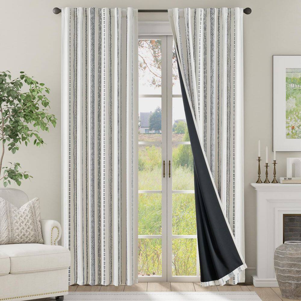 Cortinas Blackout com 230 cm de comprimento, 100% Blackout, 2 painéis