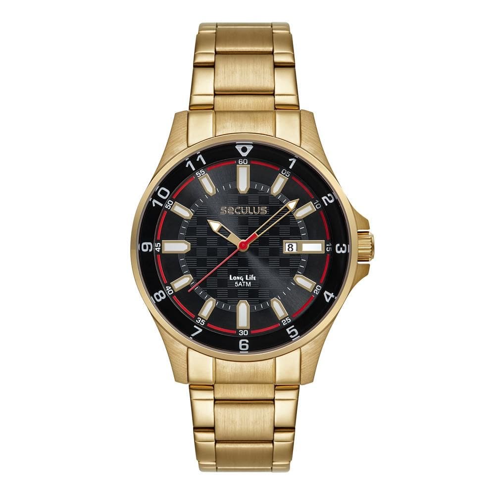 Relógio Seculus Masculino Ref: 23727gpsvda2 Esportivo Dourado
