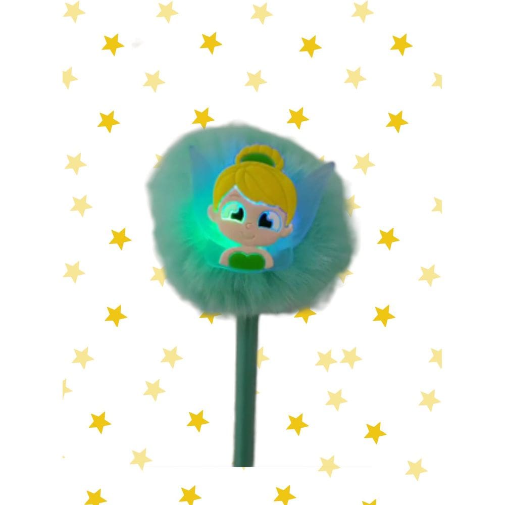 Lapis Fada Sininho com Led que pisca com pompom lapis de escrever papelaria escola