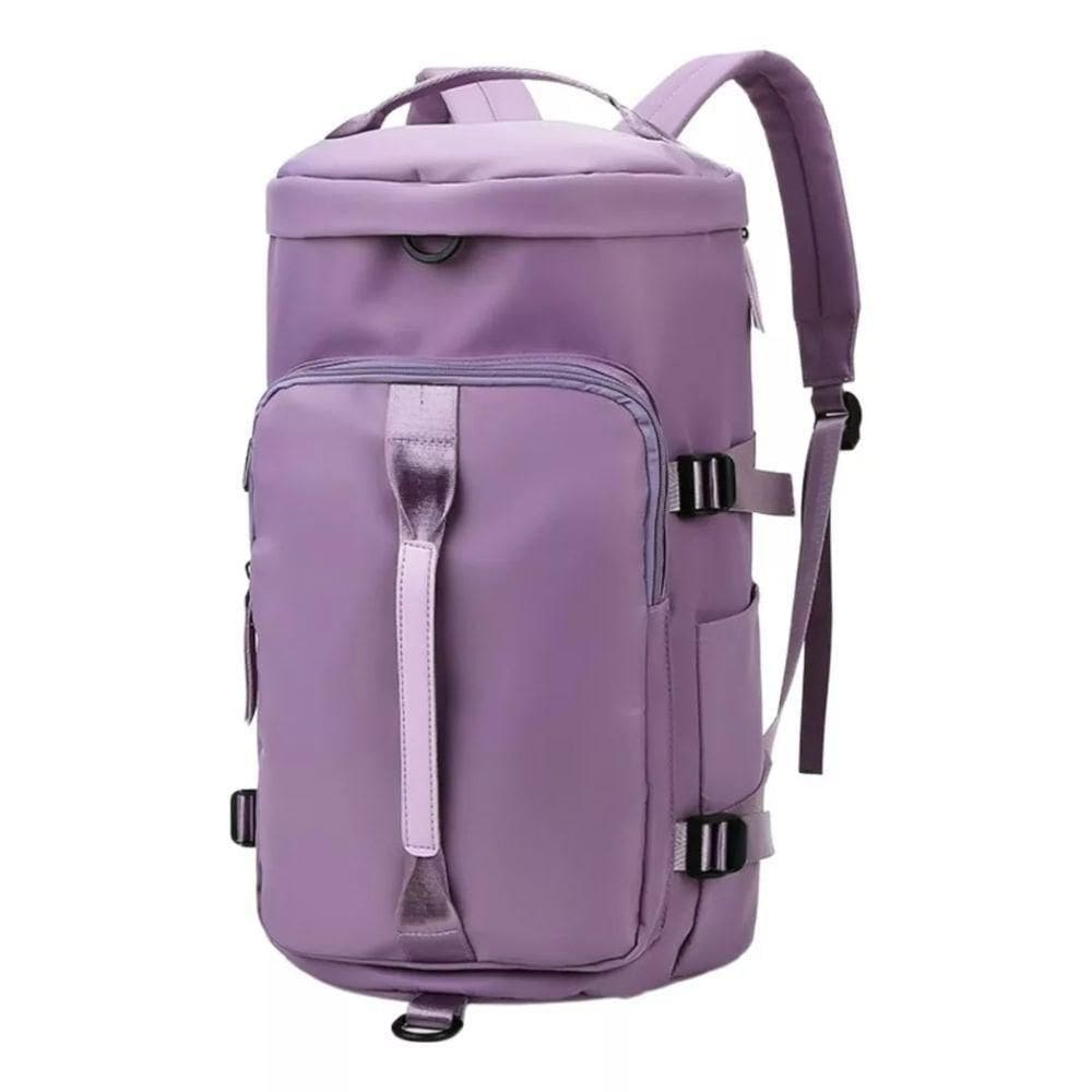 Bolsa Mala Viagem Esportiva Fitness Academia Vira Mochila Lilás
