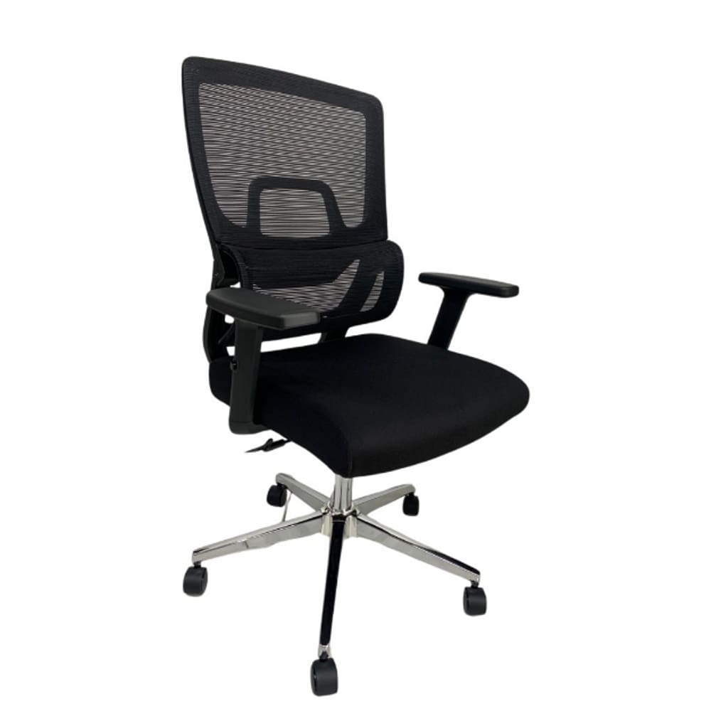 Cadeira de Escritório Presidente Home Office Ergonômica com Tela Mesh Reclinável Premium - Preto