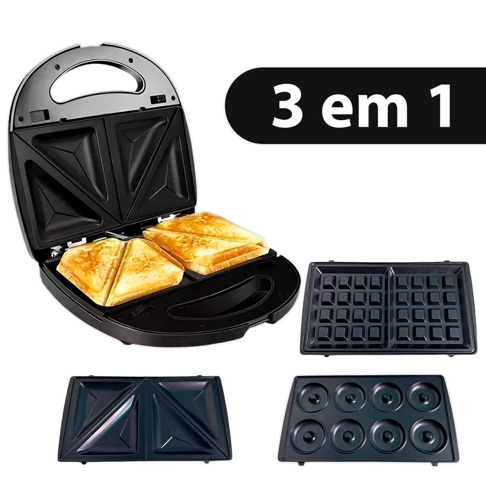 Sanduicheira Multifuncional 3 Em 1 Waffle Donut Bolinho Voltagem:110V