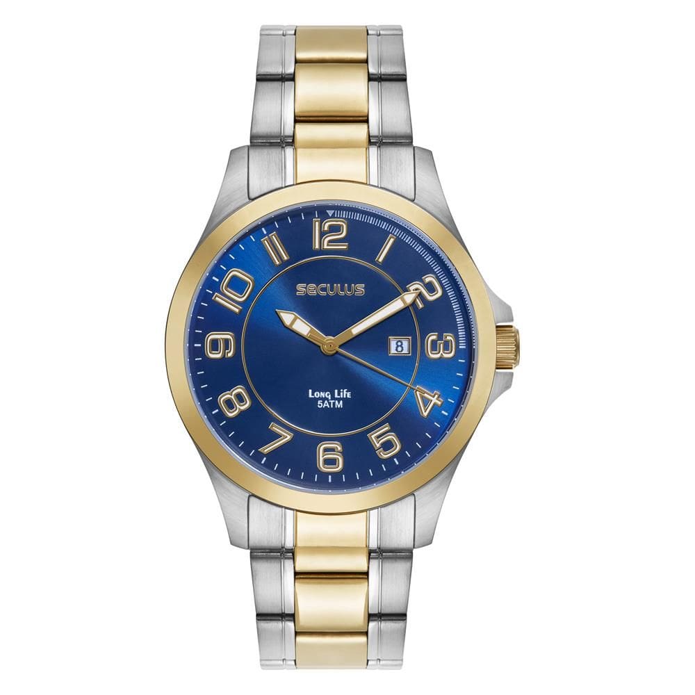 Relógio Seculus Masculino Ref: 23728gpsvba3 Casual Bicolor