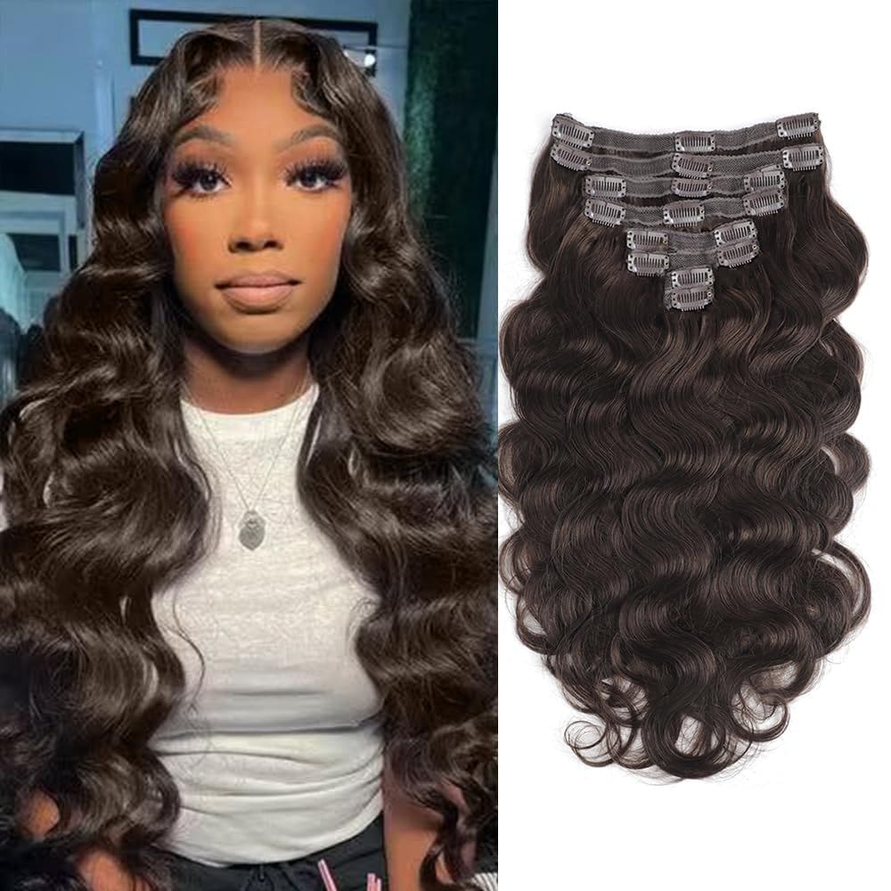 Extensões de cabelo Clip in Goulus Dark Brown Body Wave 120g