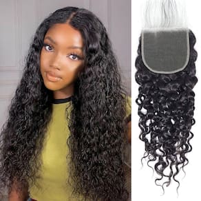 Fecho de renda DSEKCAIN Water Wave 100% cabelo virgem cru 40 cm
