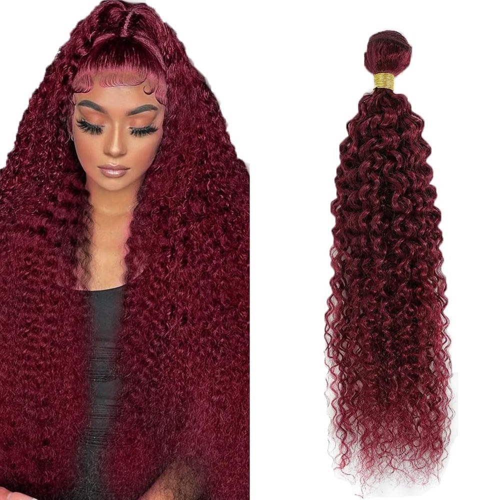Pacotes de cabelo Vinmdonm 99J Burgundy Kinky Curly 8A Brazilian