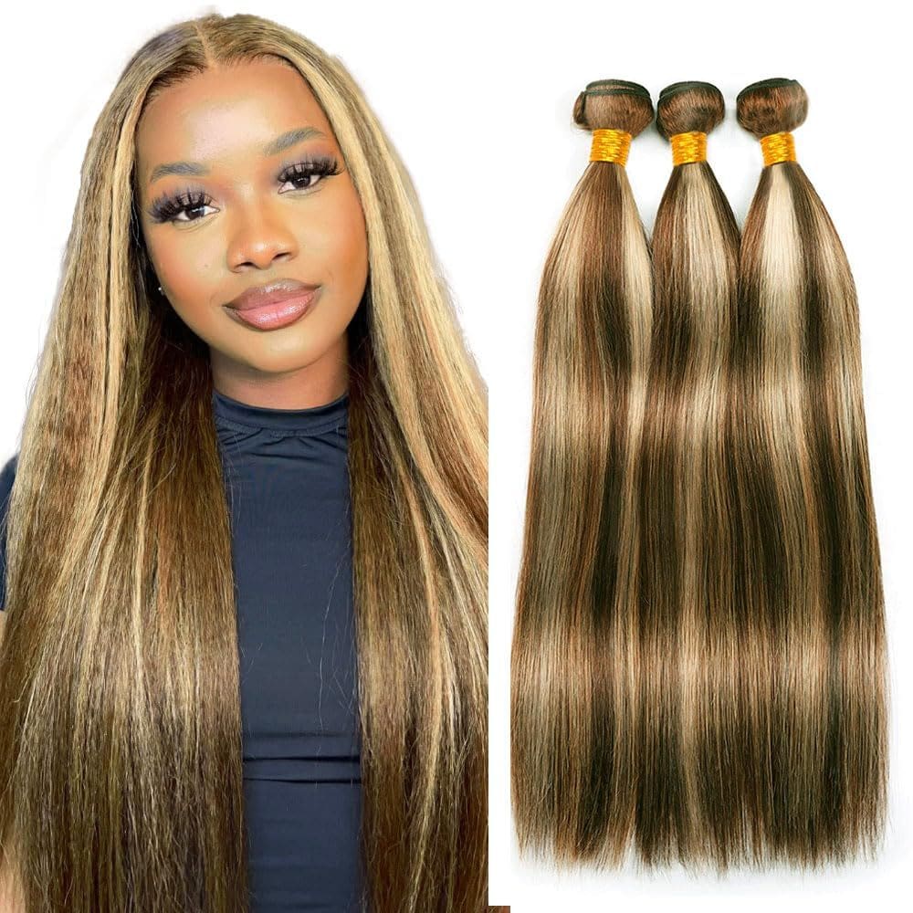 Pacotes de cabelo Vinmdonm Highlight P4/613 Straight 30cm-40cm