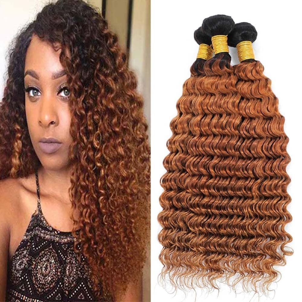 Pacotes de cabelo Leruikair Deep Wave 16cm 18cm 20cm Omber 30
