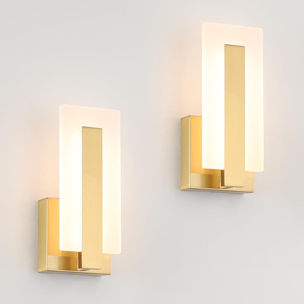 Arandela de parede LED Joosenhouse Modern Brass Warm White 7Wx2 3000K