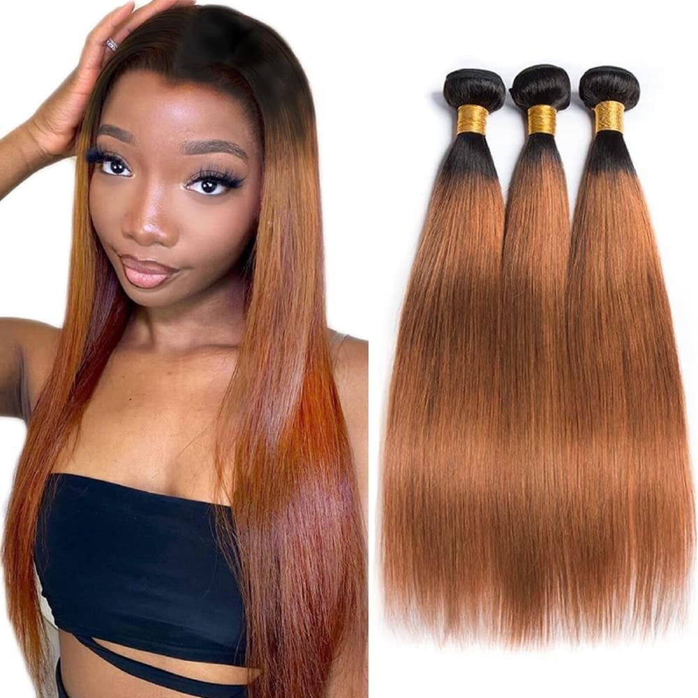 Pacotes de cabelo Leruikair Straight 40 45 50cm Omber T1B/30