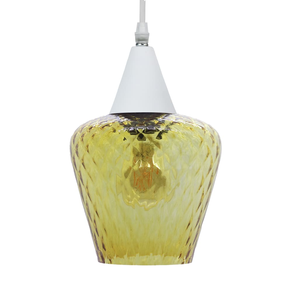 Lustre Pendente Taschibra Monalisa Boreal Conhaque E27 Bivolt Branco