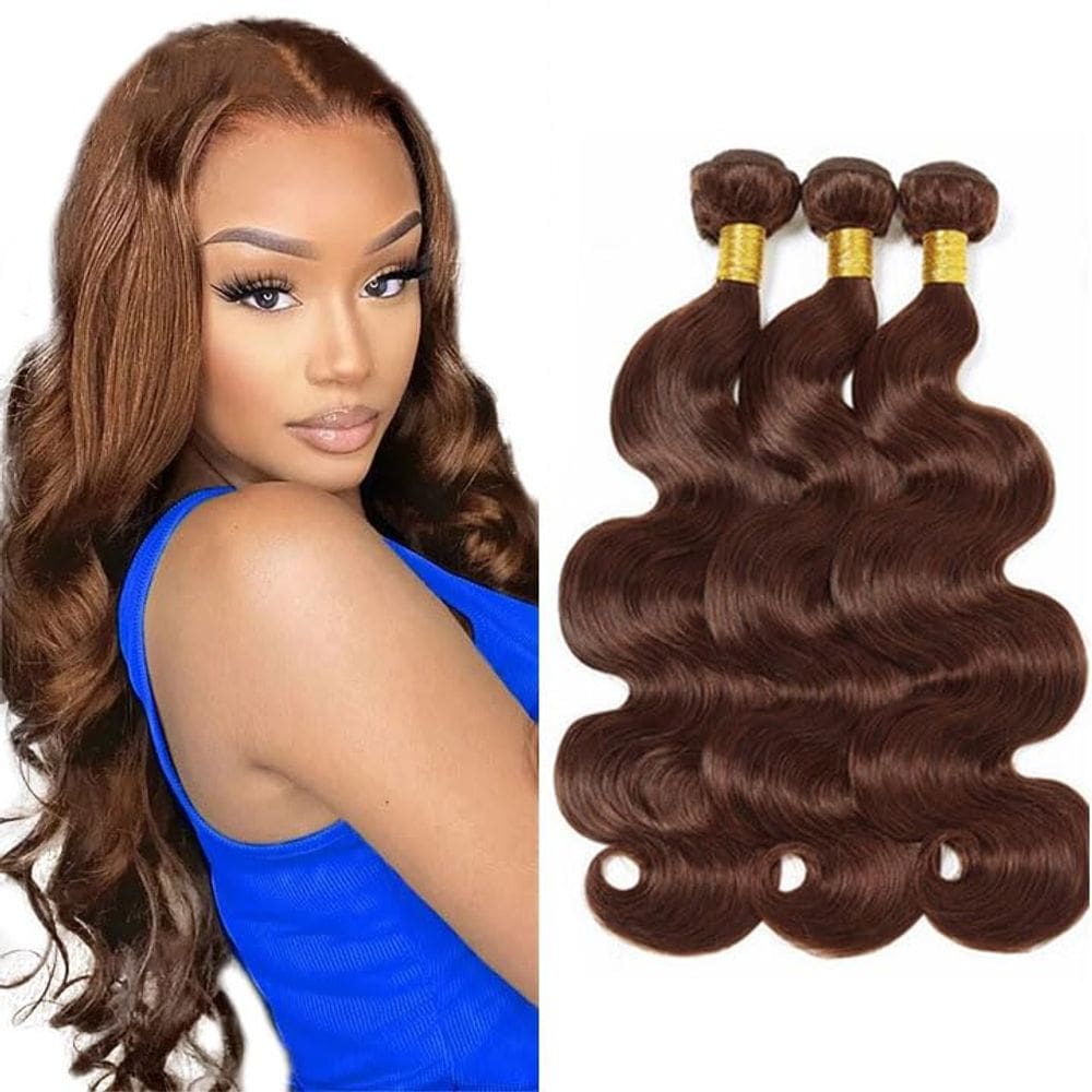 #4 Pacotes de cabelo humano Brown Body Wave Aonbamds 26 cm 28 cm 30 cm