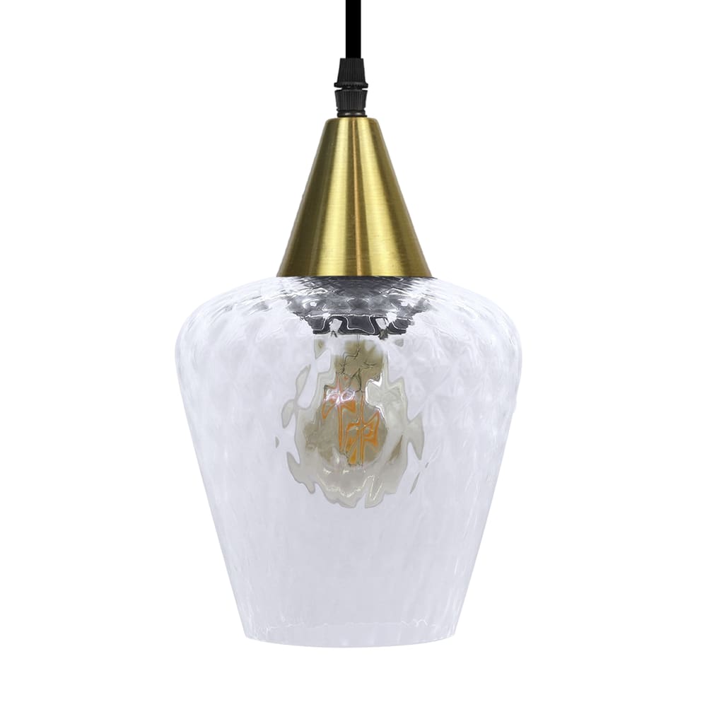 Lustre Pendente Taschibra Monalisa Boreal Transparente E27 Bivolt Ouro
